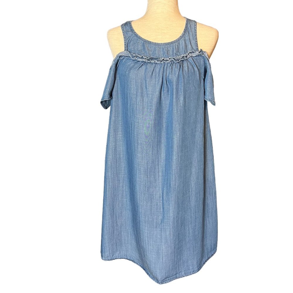 LAUREN CONRAD lightweight denim cold shoulder dress Size XS EUC